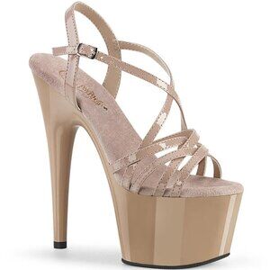 Pleaser show Women's Heeled Sandal 7" Heel, size 6, Nude Color, Brand New
